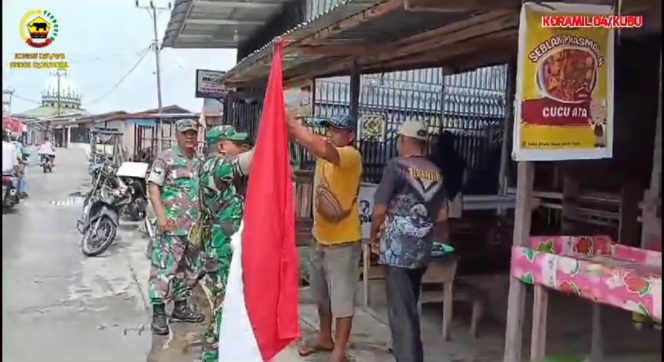 Kodim 0321 Rohil Melalui Jajaran Koramil Himbau Masyarakat Kibarkan Bendera Merah Putih.