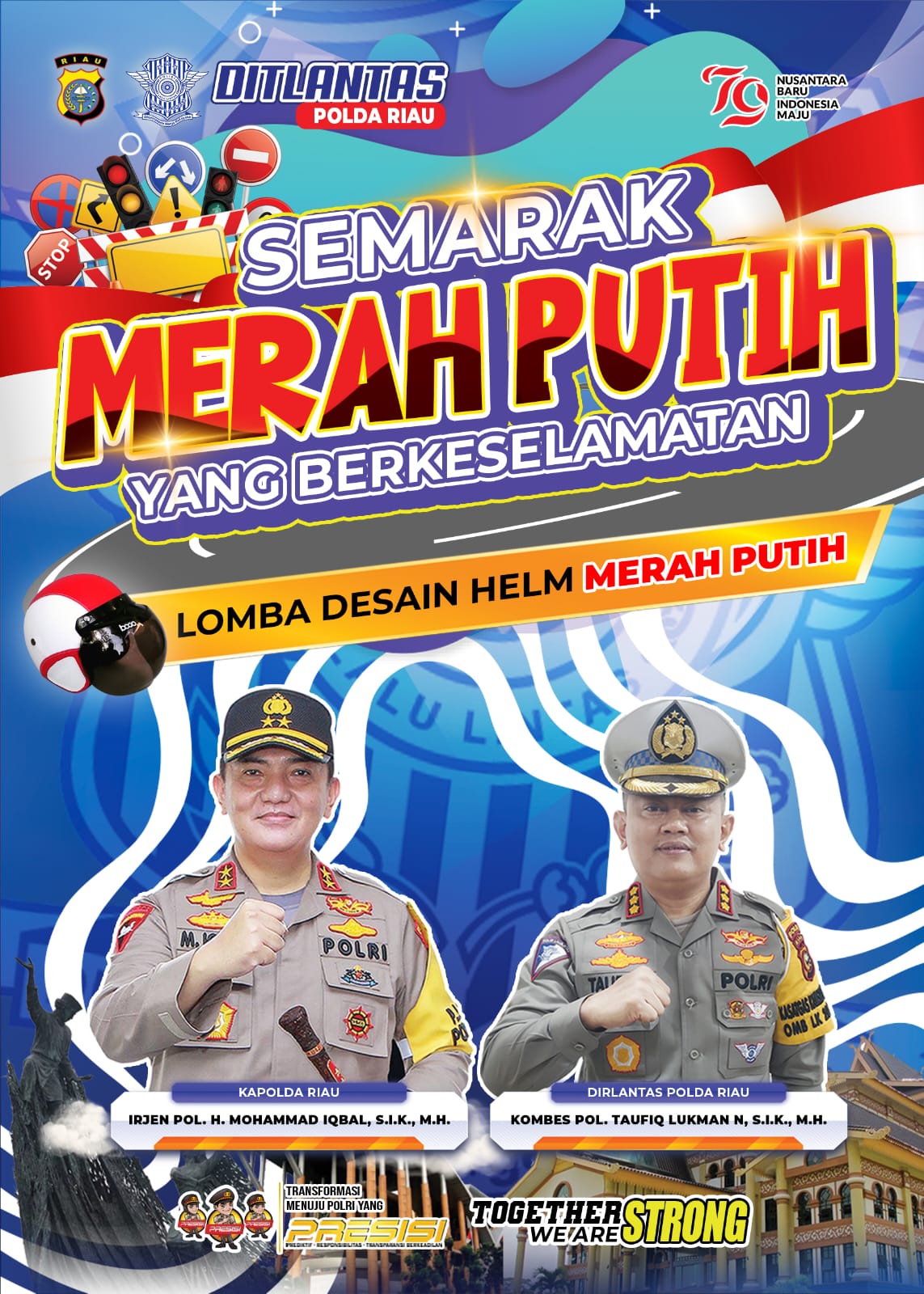Ayo Meriahkan HUT RI Ke-79, Dirlantas Polda Riau Gelar Lomba Desain Helm Merah Putih.