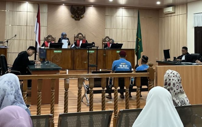 Sidang vonis dua terdakwa korupsi di PN Pekanbaru, Riau.